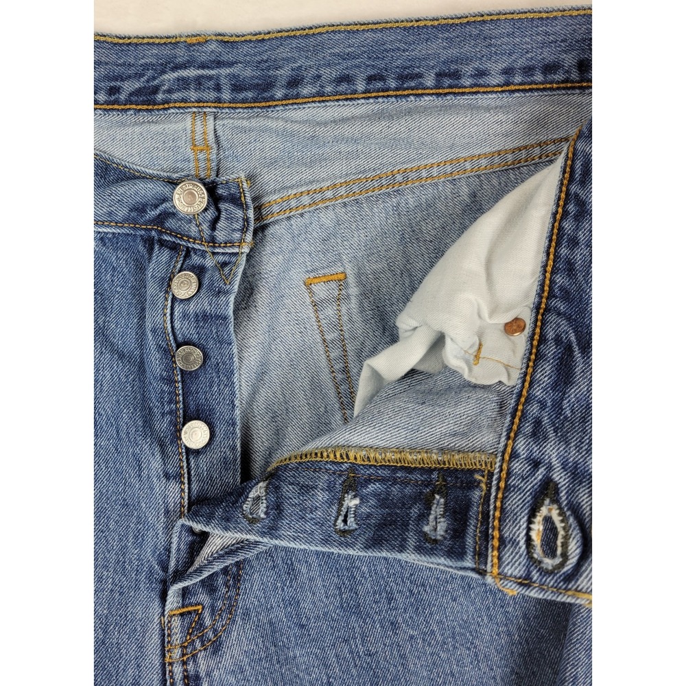 Levi's 501 Straight Leg Jeans Mens W36 L34 Blue Classic‎ Denim Pants - Picture 10 of 10